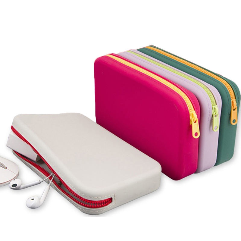 Tech Accessories Kit - 사각형 실리콘 화장품 보관 가방 대용량