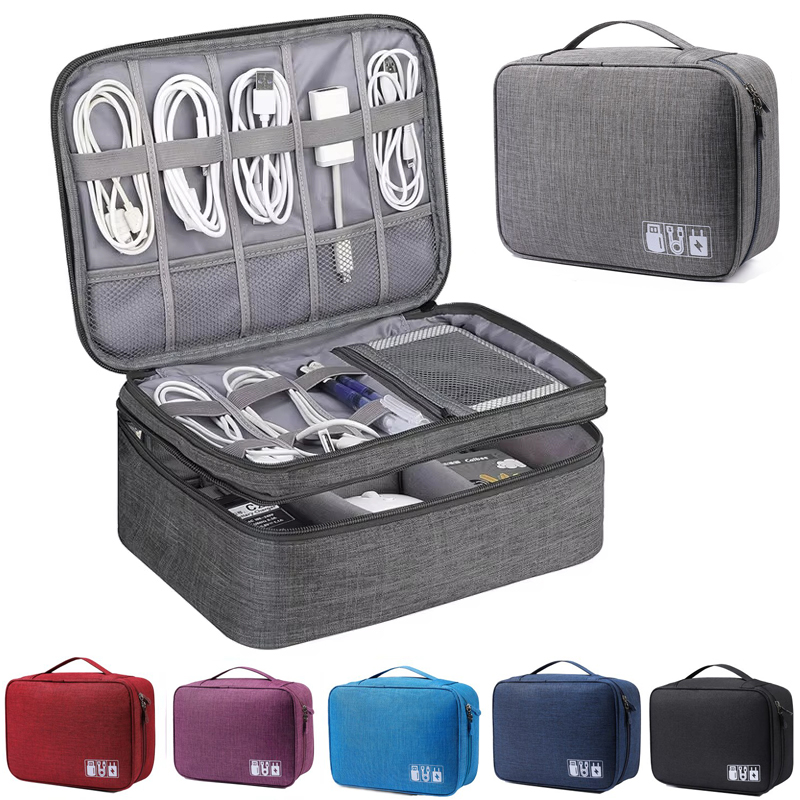 Tech Accessories Case - 케이블 보관 가방 방수 디지털 전자