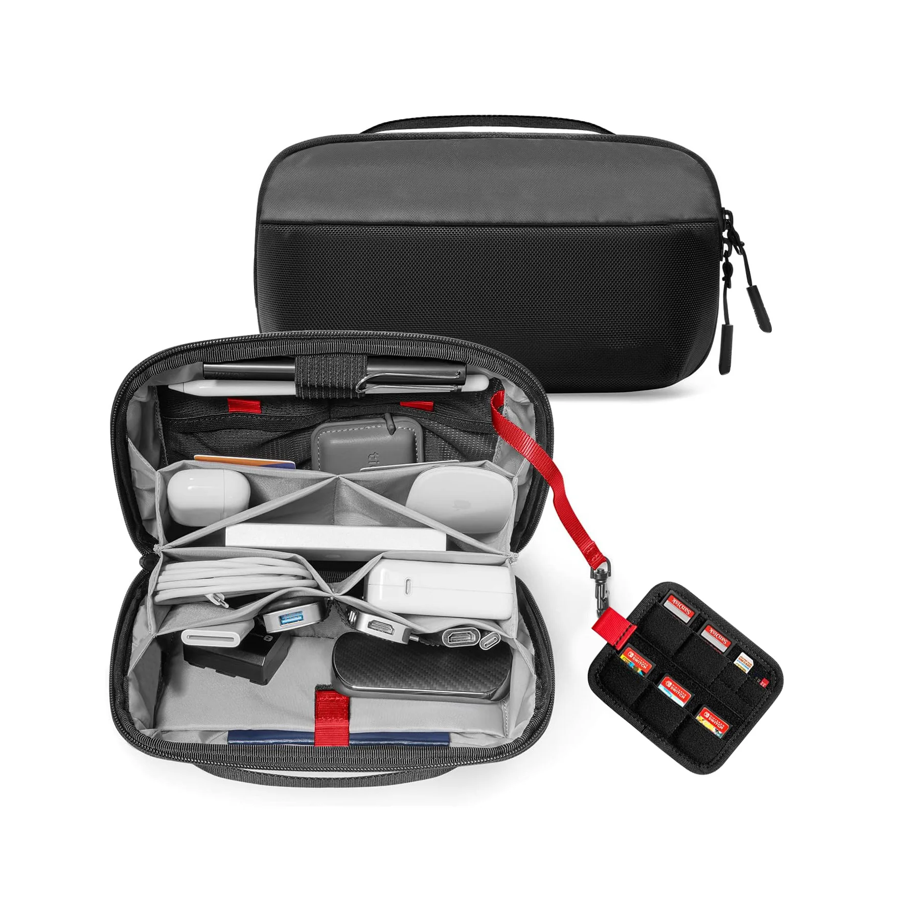 Tech Accessories Case - 여행용 테크 오거나이저 파우치, 방수 다용도