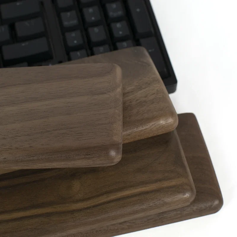 Keyboard Wrist Pad Leather - 블랙 월넛 팜 레스트, 맞춤형 원목