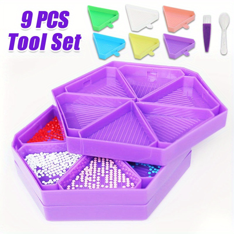 Useful Tech Accessories - 9PCS 새로운 다이아몬드 페인팅 트레이, 다기능