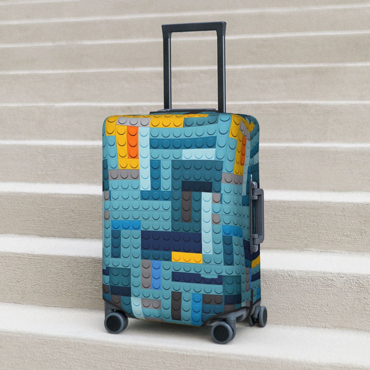 Tech Accessories Case - 블루 테크 픽셀 빌딩 블록스 텍스처