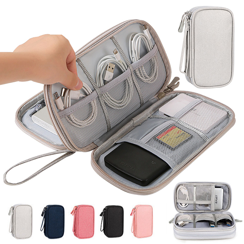 Tech Accessories Case - 다채로운 색상의 휴대용 여행용 디지털 수납