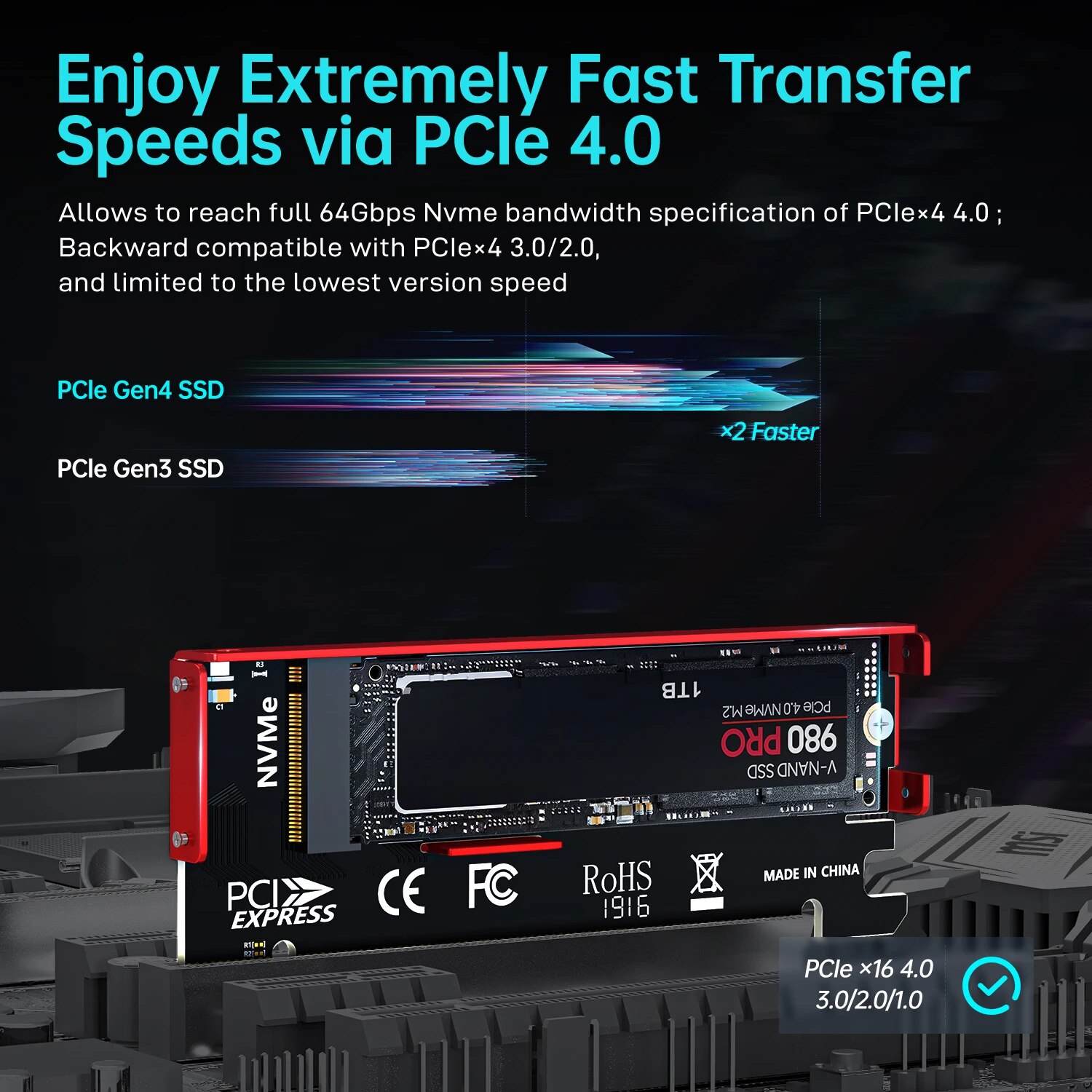 JEYI M.2 NVME-PCIE 4.0 X16 어댑터 - Samsung Ssd 990 Pro 리뷰 및 가격