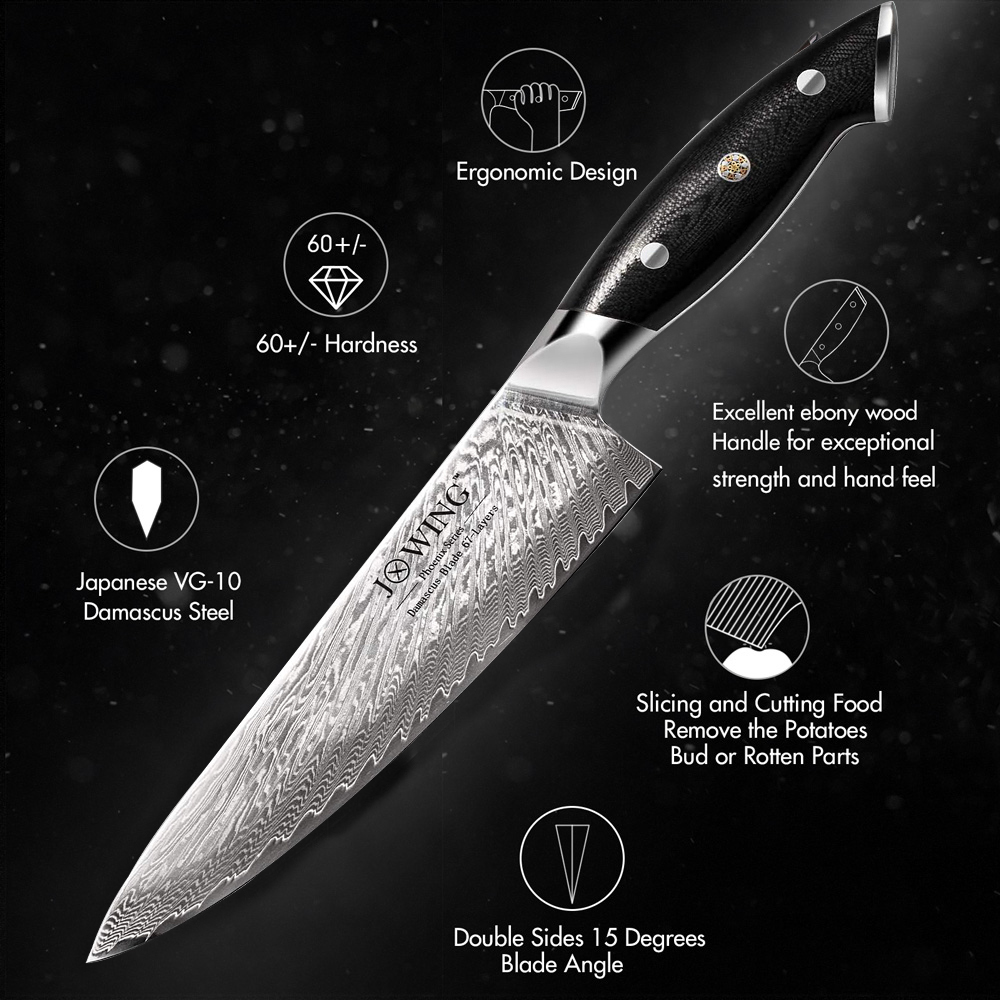 주방 칼 고품질 스테인레스 스틸 다마스커스 요리사의 칼 - High Tech Kitchen Accessories 리뷰 및 가격