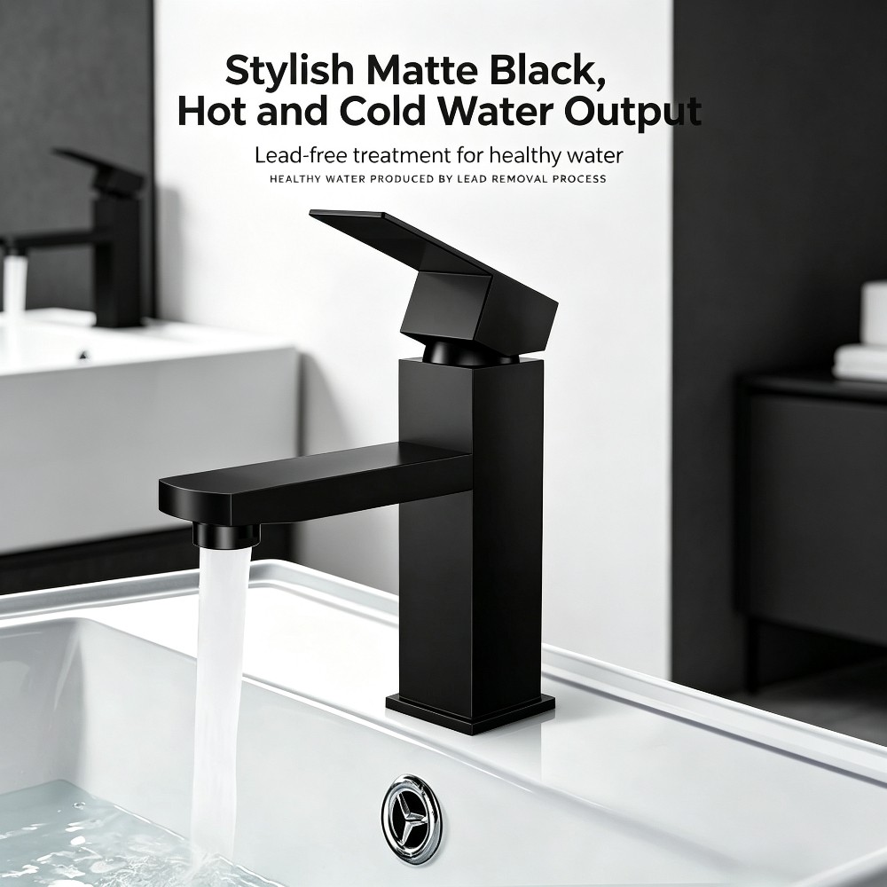 1 PC ABS 고품질 검정색 욕실 수도꼭지, 냉온수  - High Tech Kitchen Accessories 리뷰 및 가격