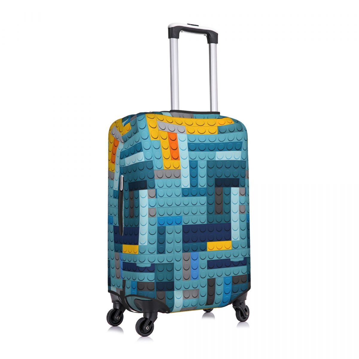 블루 테크 픽셀 빌딩 블록스 텍스처 여행 가방 커버 비 - Tech Accessories Case 리뷰 및 가격