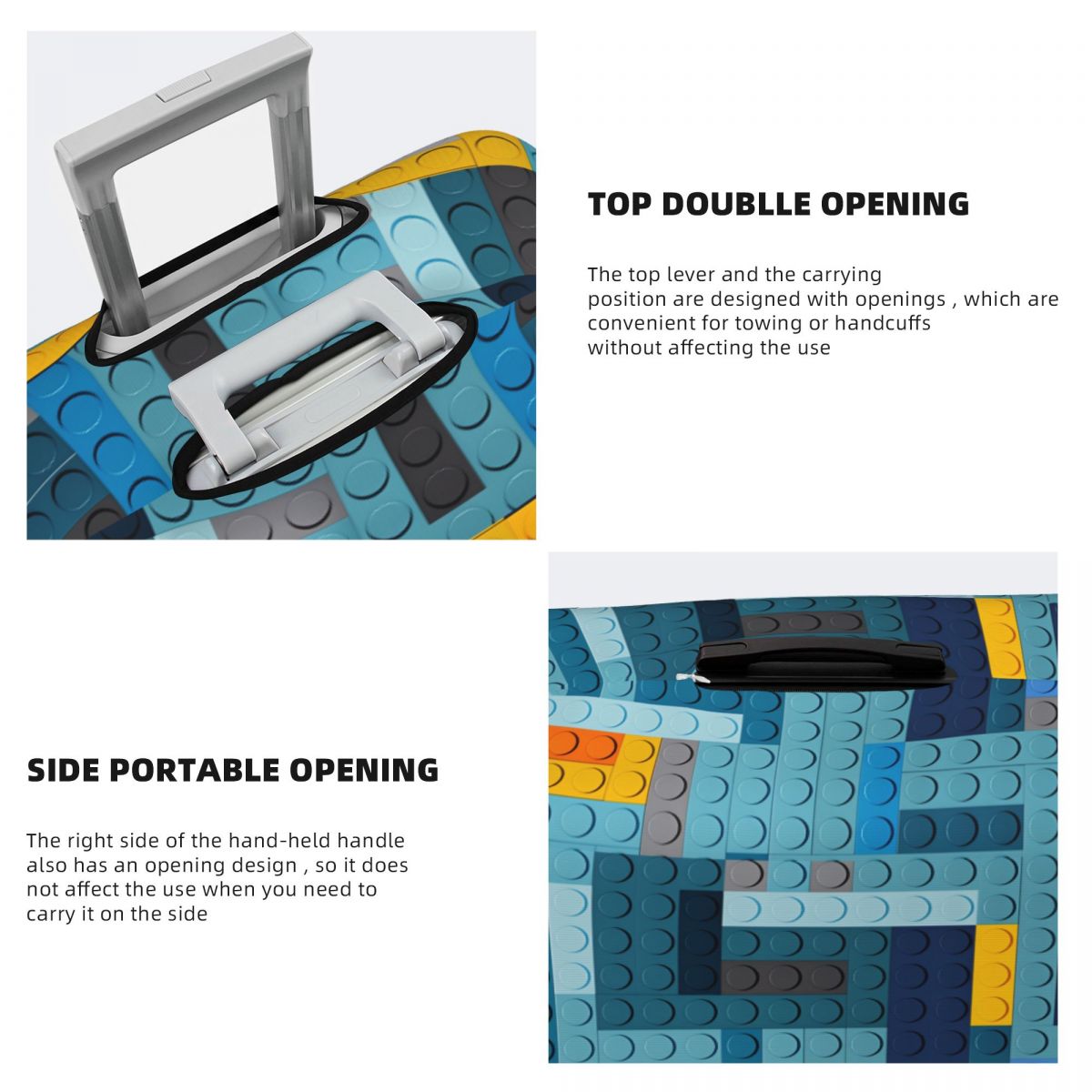 블루 테크 픽셀 빌딩 블록스 텍스처 여행 가방 커버 비 - Tech Accessories Case 리뷰 및 가격